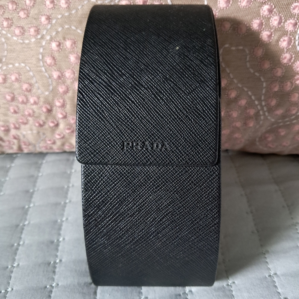 Prada Sunglasses SPR14P Ladies 1AB0A7 Black and Silver, Black Gray Gradient - Picture 2 of 12
